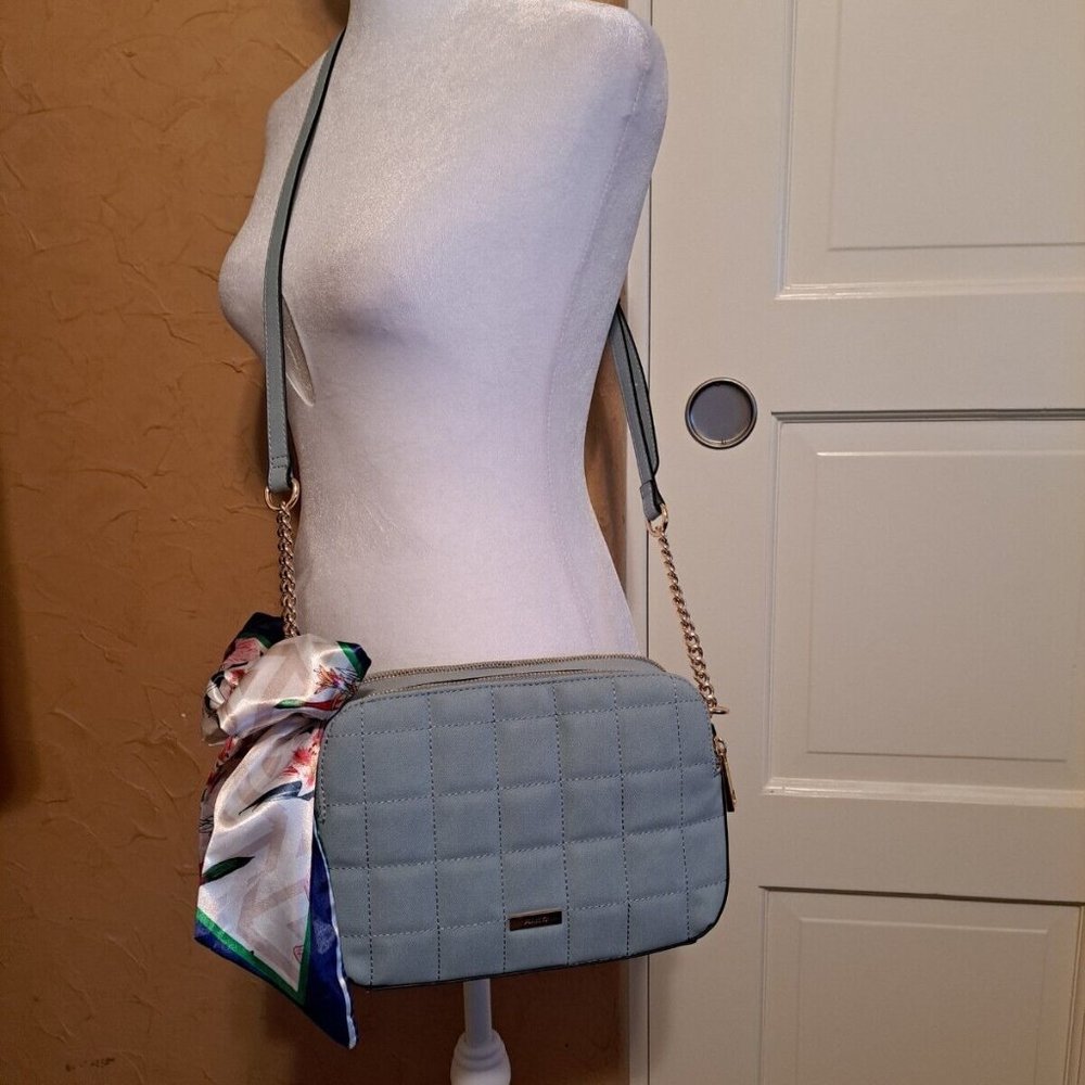 Aldo Heather Blue Quilted Crossbody New